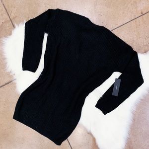 Lulu’s Black Backless Sweater Dress, XS